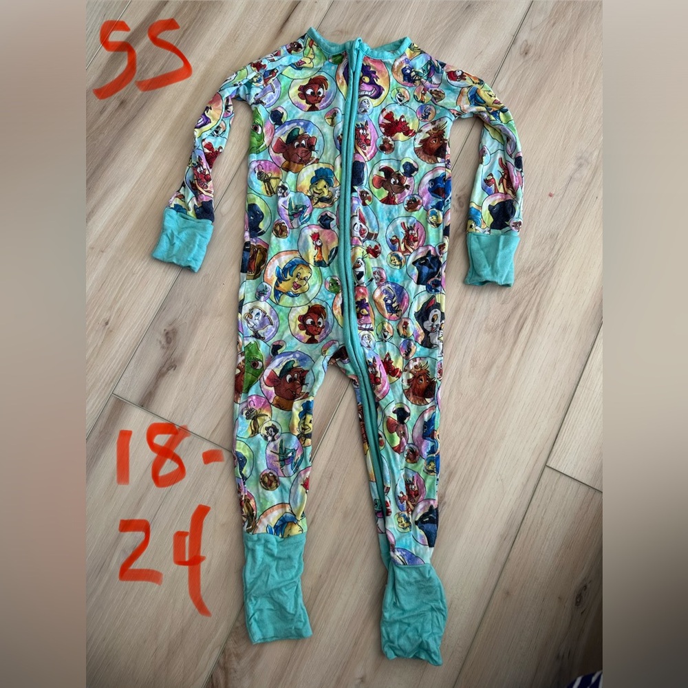 Vibrant Character Print Bamboo Kids Footie Pajama